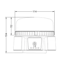 maják dobíjateľný LED 19W LA20091 magnetický, 8 hod.